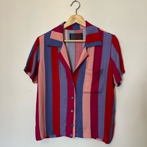Reformation Cuba Top in Disco Stripe